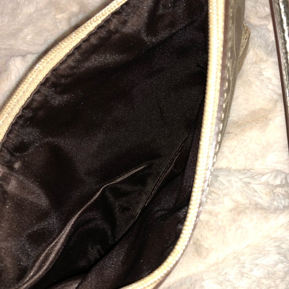 COACH: Gold Sequin & Beige Wristlet/Clutch - Picture 3 of 3